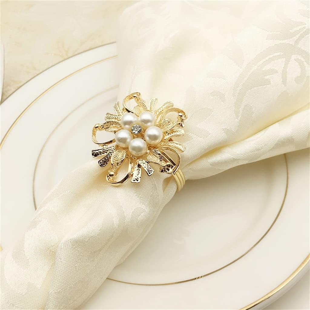 JSEIAJB 10pcs Hotel Tableware Napkin Buckle Flower Decoration(D)