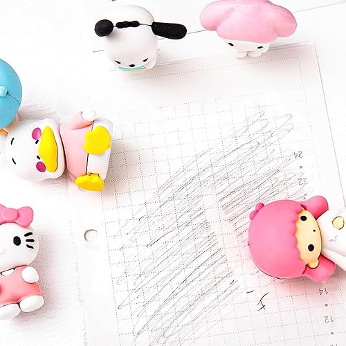Miniatura 5 de Juego de 8 borradores de rompecabezas 3D Kawaii para niños, mini suministros escolares creativos, adecuados para niños mayores de 6 años
