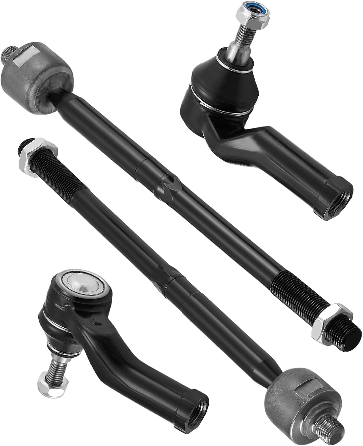 4PCS EV800898 ES800954 ES800955 Front Inner/Outer Tie Rod Ends Kit Compatible with Ford 2013-2018 C-Max Escape, 2012-2018 Focus, 2014-2018 Transit Connect