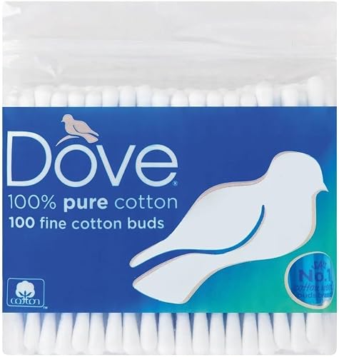 Dove 100% Pure Cotton Earbuds Bag 100s | SA's No.1 Cotton Buds Brand | Flexible Stems | Beauty & Personal Care