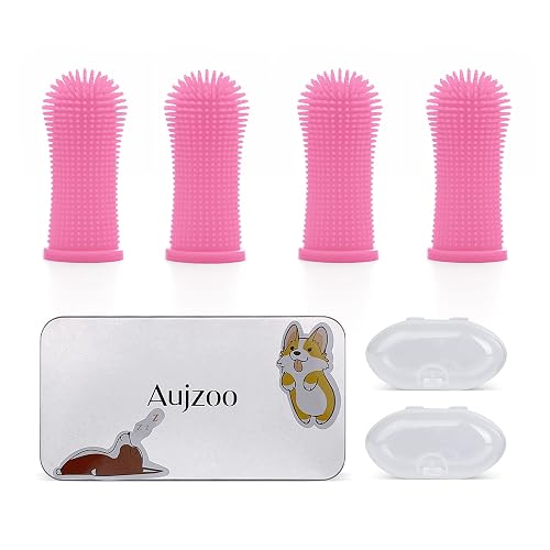 Aujzoo Juego de cepillos de dientes para perros
