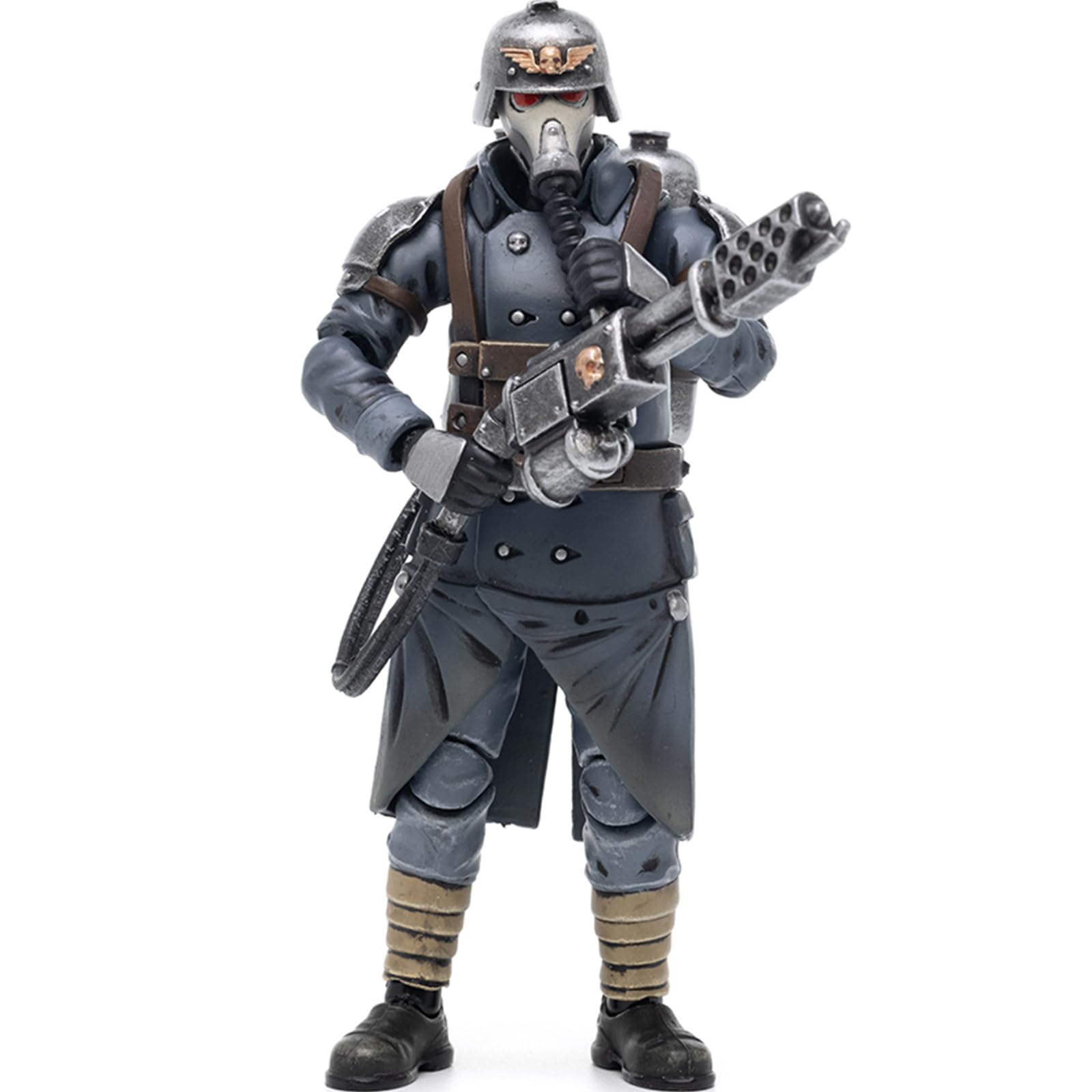 JOYTOY Warhammer 40k Astra Militarum Death Korps of Krieg Veteran Squad Guardsman with Flamer 1/18 Action Figure Collect And Display Model
