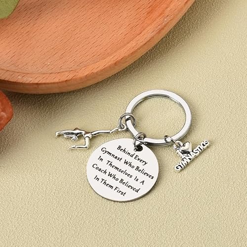 Sdopbinbin Gymnastics Coach Keychain - Appreciation Gift for Gymnastics Coach - Inspirational Gift for Friends & Bestie