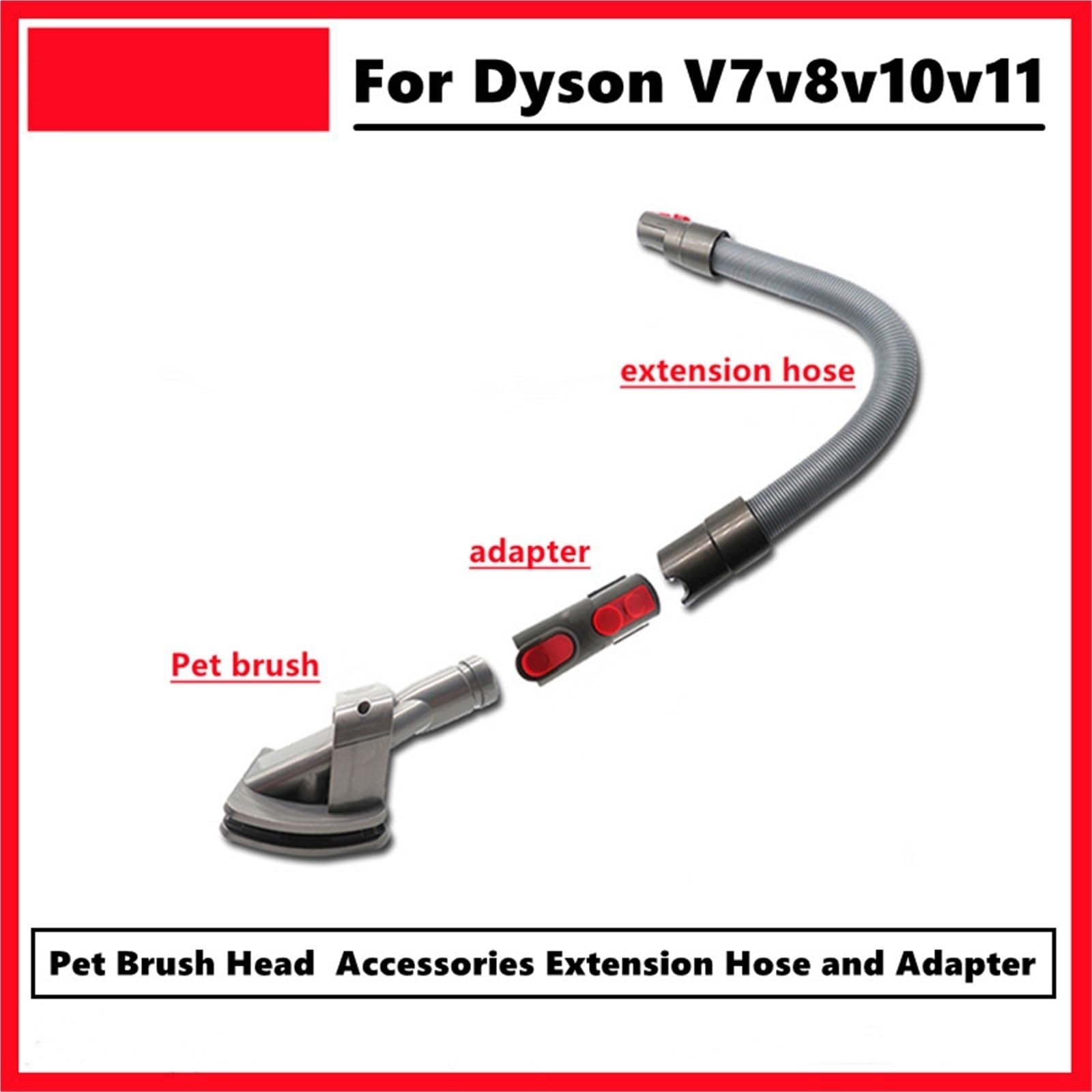 Wąż do odkurzacza, pasuje Dyson, głowica szczotki dla zwierząt V7, V8, V10, V11, akcesoria, przedłużenie i adapter wąż przedłużający odkurzacza(Cws-1pcs)