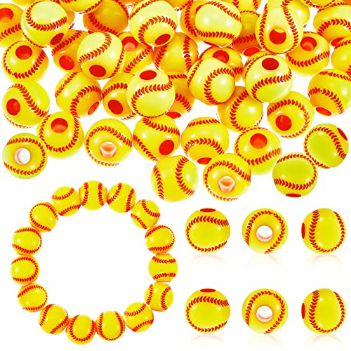 Taiyin 200 Pcs Softball Bead Kit with Elastic Cord DIY Making Supply