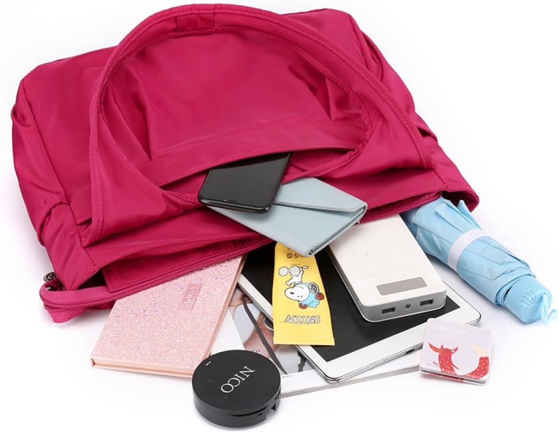 Tote Bag for Women Nylon Lightweight Large Handbag Purses Multi-pocket Shoulder Bag for Work Travel - Image 5
