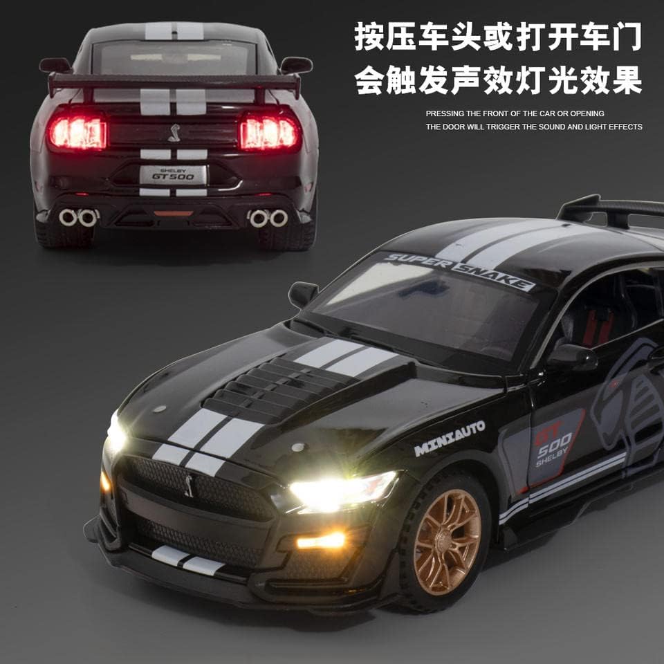 Image of 1:32 Scale Mustang Cobra Selby GT500 Toy Car | Metal Pullback Diecast Car for Kids with Openable Doors, Sound, Light Effects Toy for Car Enthusiasts (Color As Per Available)