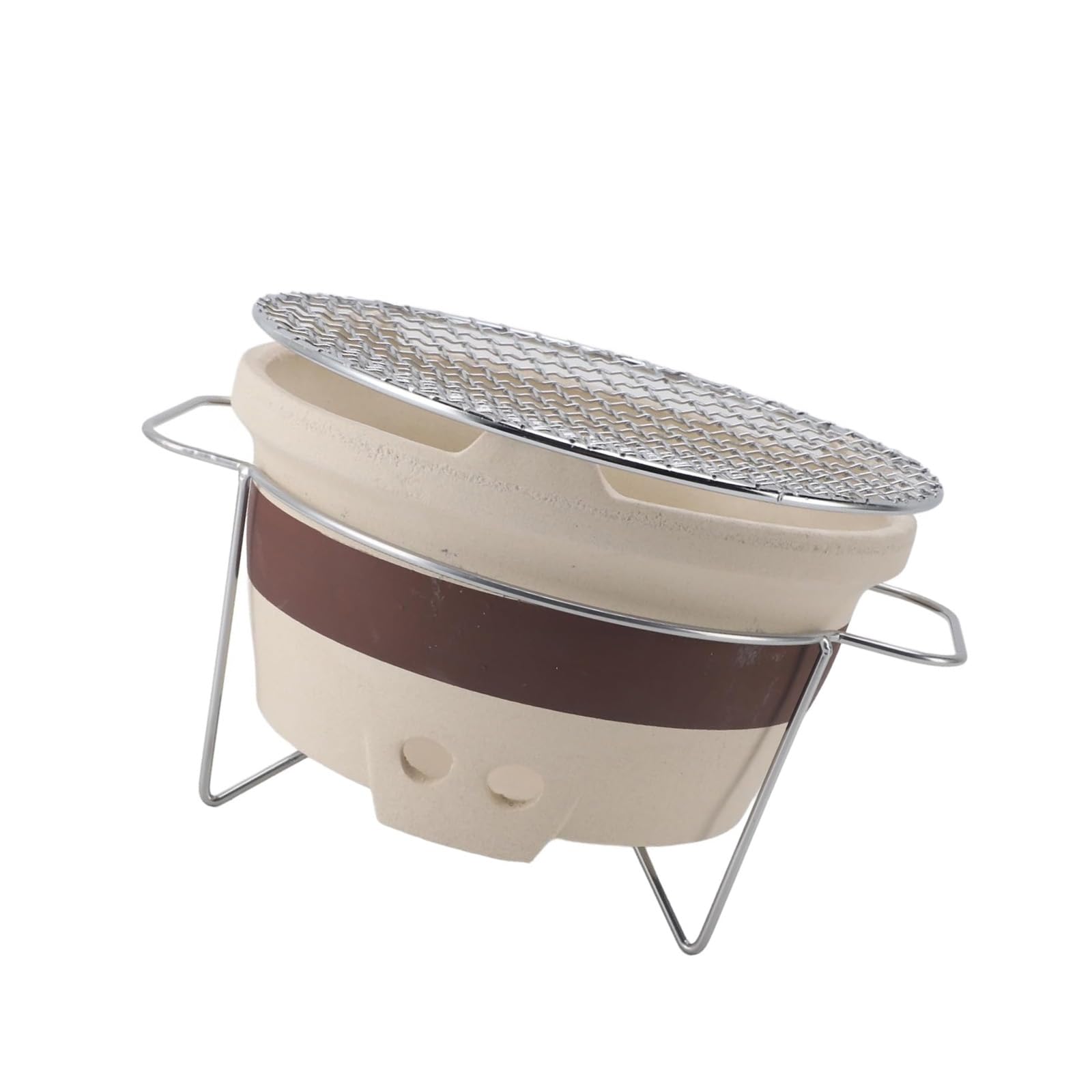 Parrilla ahumadora de carbón para barbacoa al aire libre, estufa de arcilla con parrilla de malla de alambre, ideal para acampar y viajar, diseño portátil para barbacoas perfectas