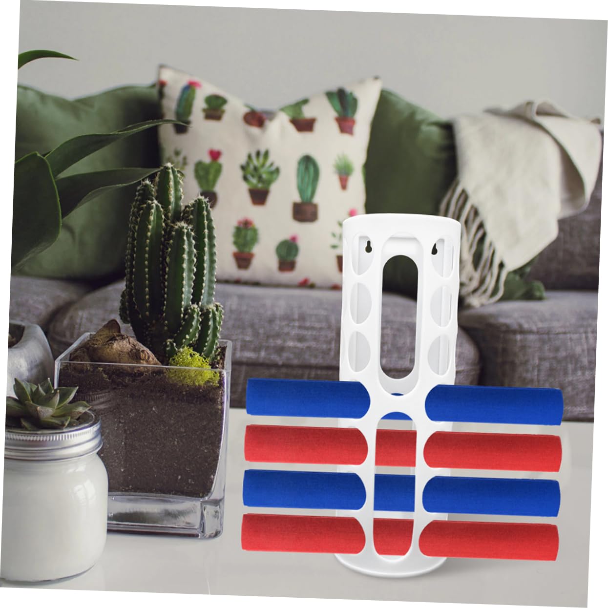 Operitacx Vinyl Roll Adhesive Organizer 14-Hole Craft Room Storage Rack Space-efficient Paper Roll Holder