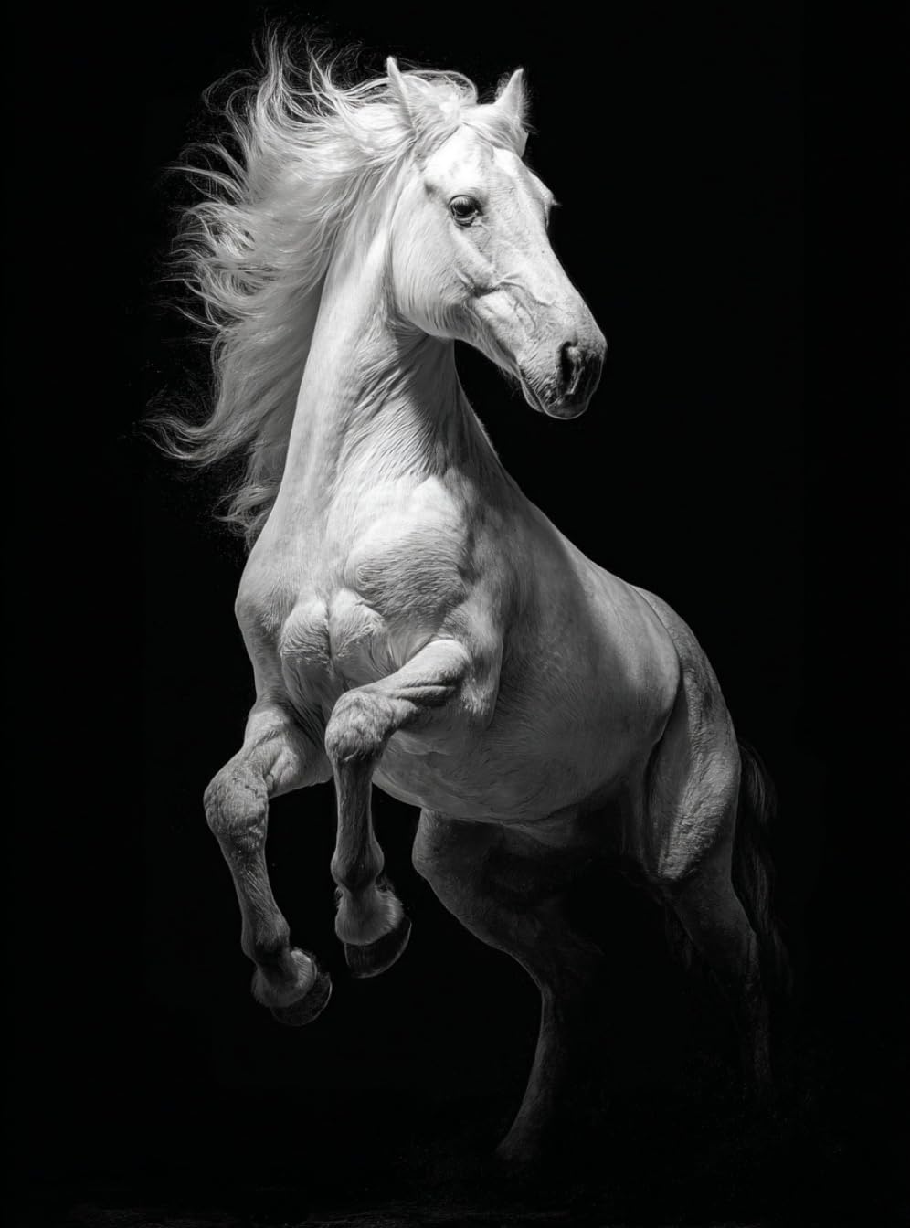 WANGWANGMIAO Paint by Numbers-White Horse soars into Sky DIY Canvas Oil Painting Kit for Adults Beginner with Paint Brushes and Acrylic Pigment,16X20 Inch，with Frame