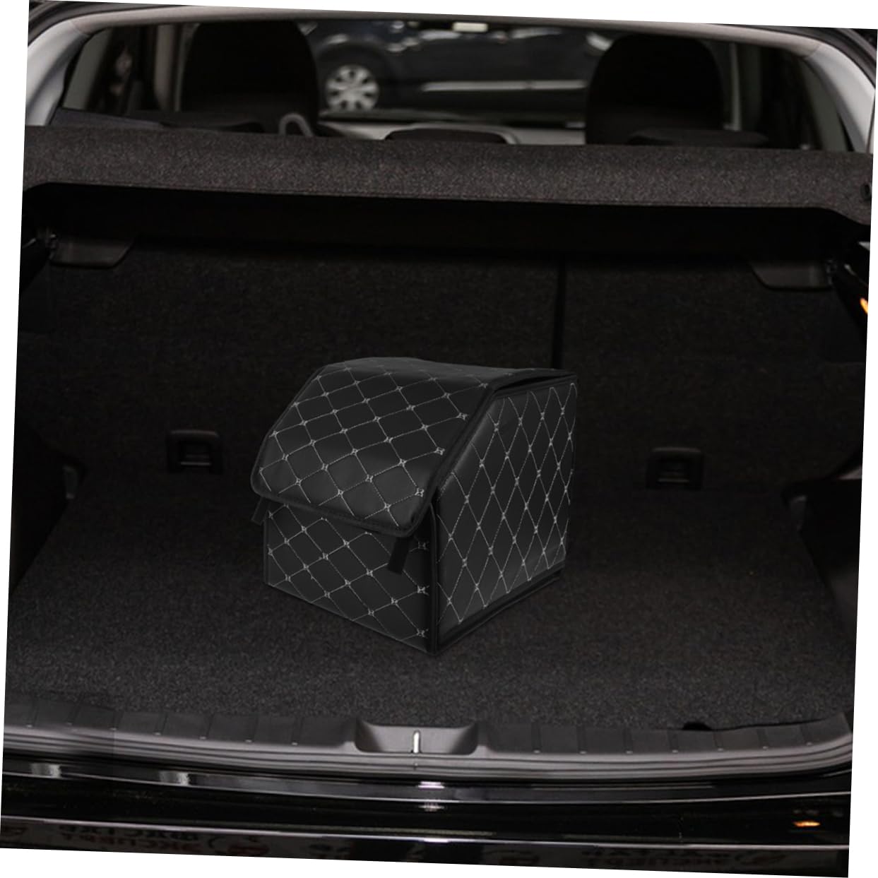 MAGICLULU 2 Boîtes de Rangement Pliables Organisateur en Pu Noir pour Coffre de Voiture Gain de Place, pour Courses et Voyages
