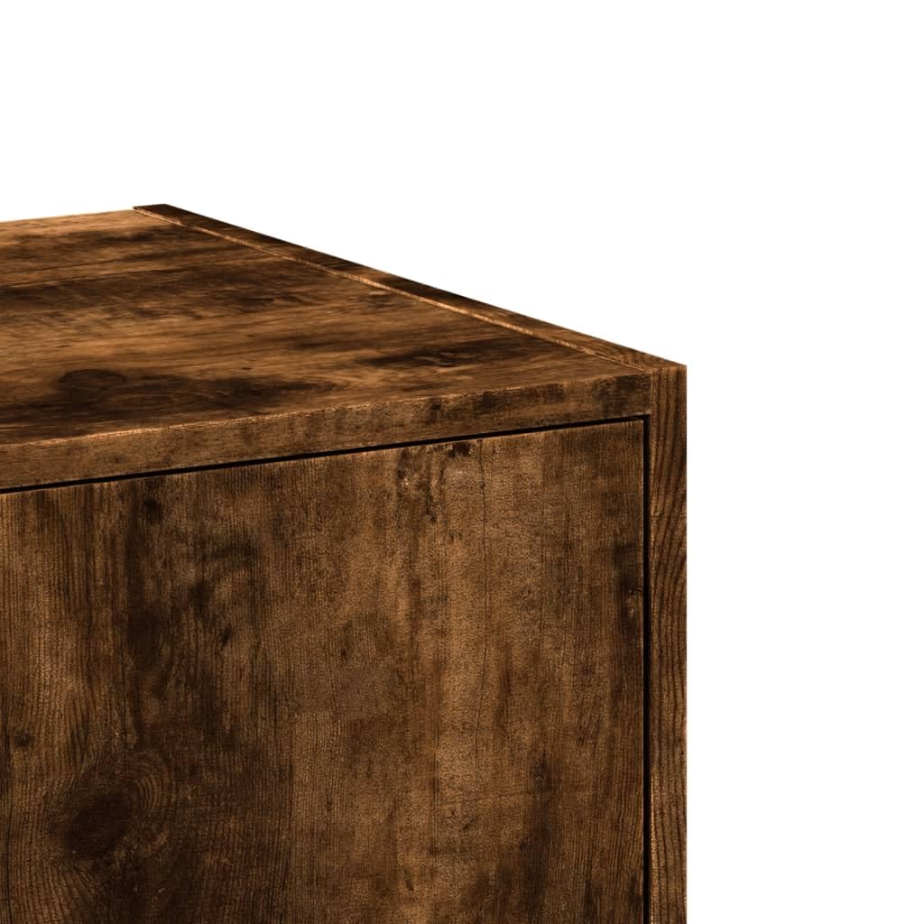 Armadietto da farmacista, in legno di rovere affumicato, 30 x 41 x 118 cm, con 3 cassetti, spazio per riporre oggetti e guide in metallo di alta qualità, per soggiorno, ufficio, cucina