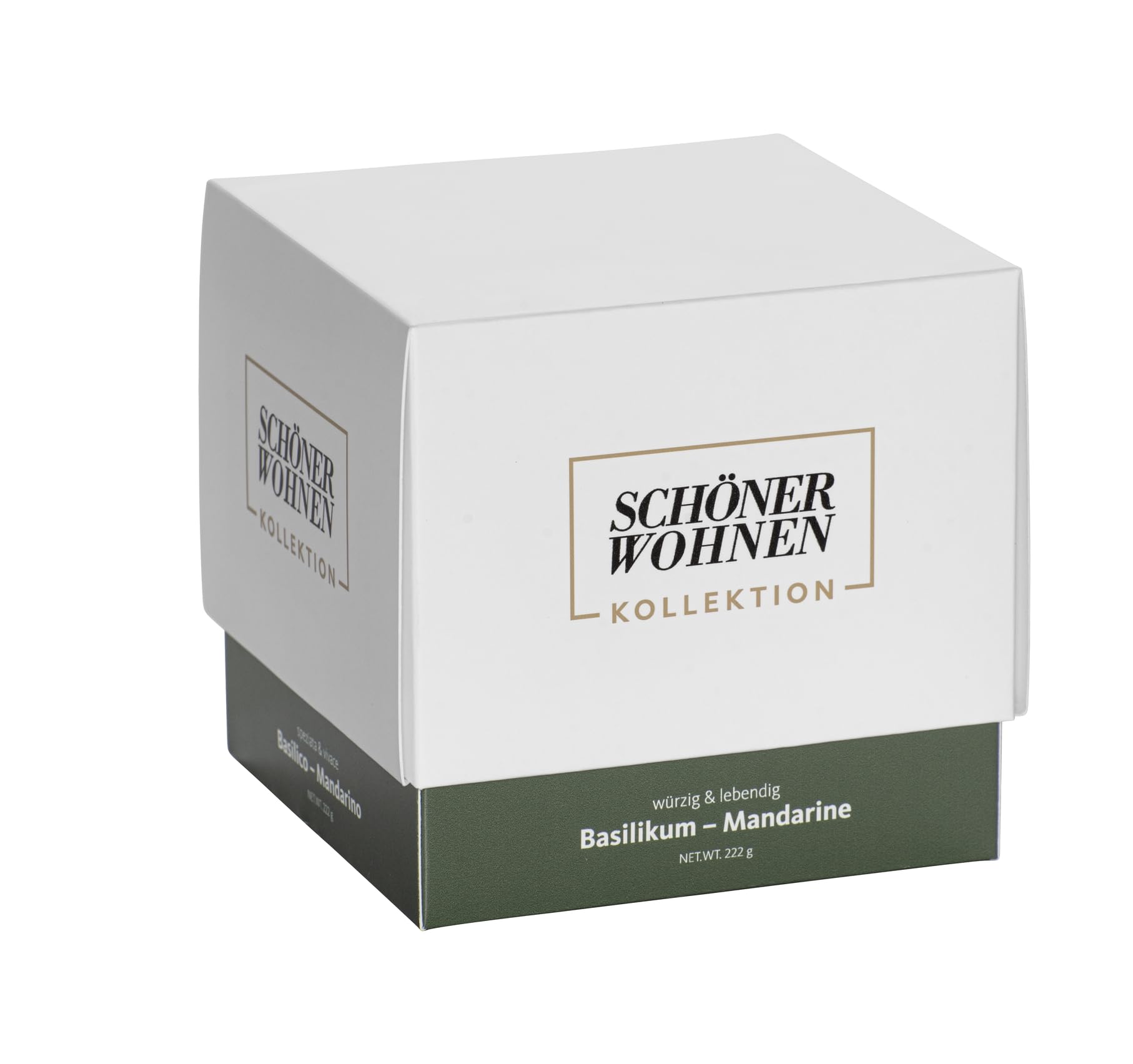 Schöner Wohnen Kollektion Duftkerze Mod. Basil L, 2er Set lebendig, würziger Duft Weiß