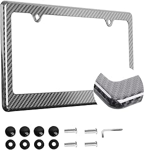 Porsche Carbon Fiber License Plate Frame Real Carbon Fiber Glossy Blank License Plate - Handmade, Universal Fit, 90-Day Warranty Smoke License Plate Protector - Foto 10