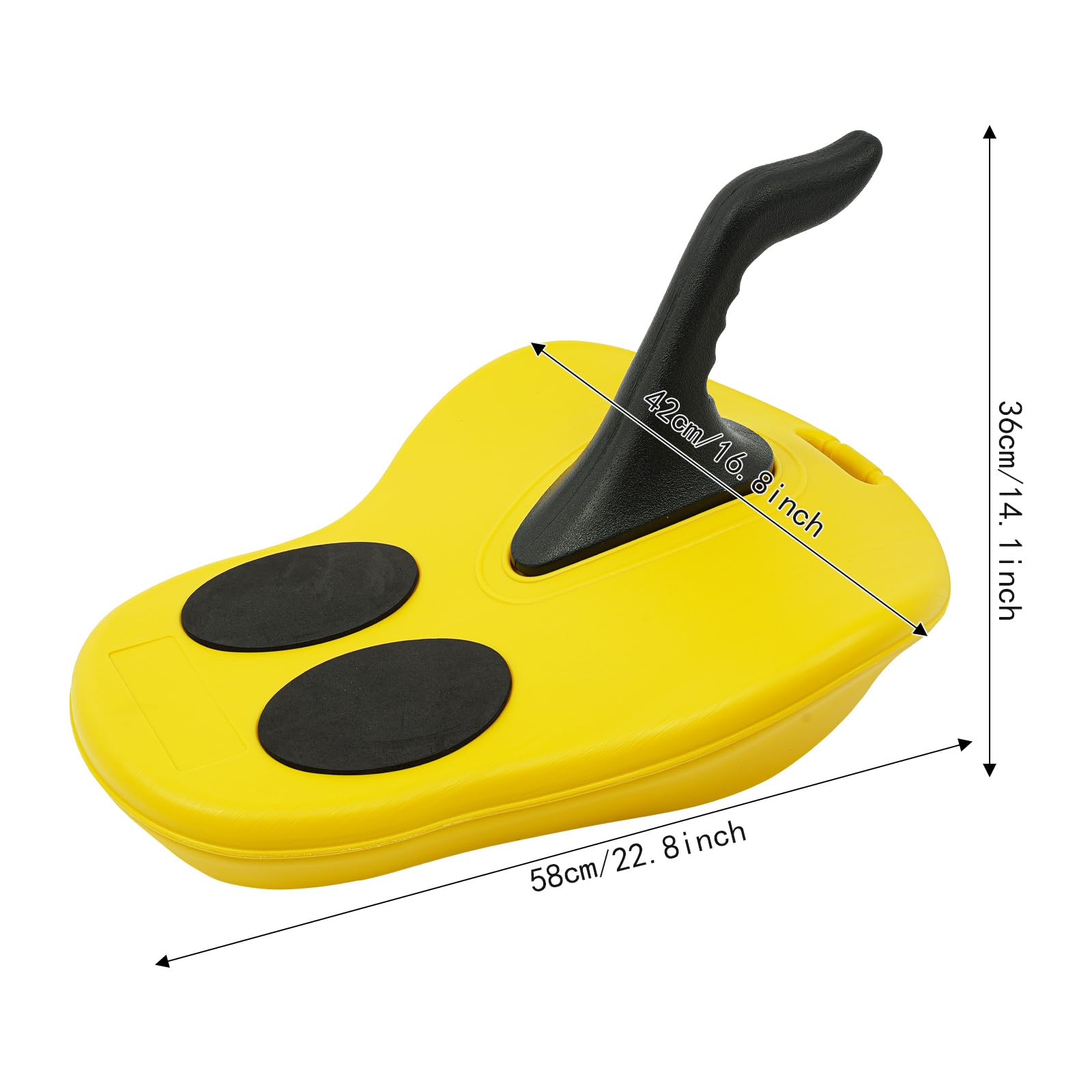 Slittino da neve portatile con maniglia, portata 100 kg | Slittino in plastica stabile per attività sportive invernali, sci sulla sabbia, sci sull'erba e sci