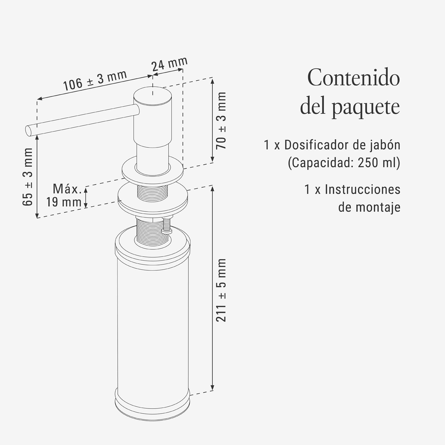 Villeroy & Boch VB-9236 20 LC, Dispensador de jabón, Brushed steel