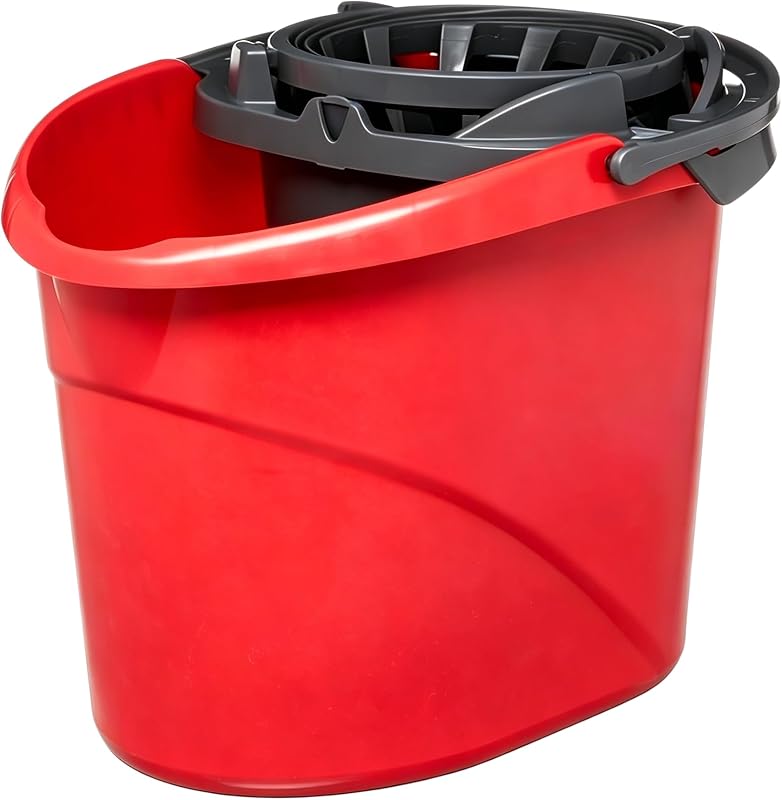 2.5 Gallon Quick Wring Hands-Free Mop Bucket, Quick Wring Bucket with Handles, Mop Bucket with Wringer, Cleaning Bucket for Home Hardwood Laminate Tile Floor Cleaning