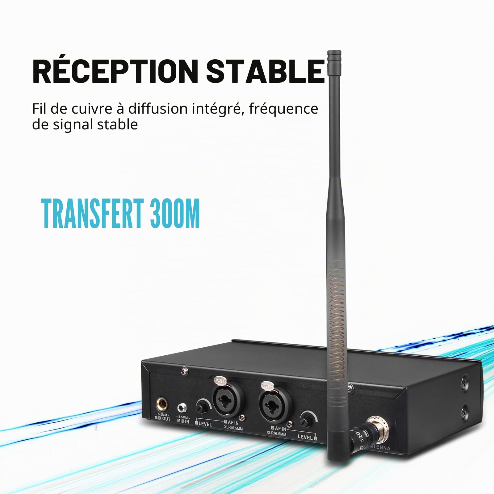 D Debra Audio ER-102 UHF Système de Moniteur Intra-auriculaire sans Fil à Canal Unique avec émetteur et récepteur pour scène, Studio d'enregistrement, Musiciens, Survei (1 Bodypack with Transmitter)