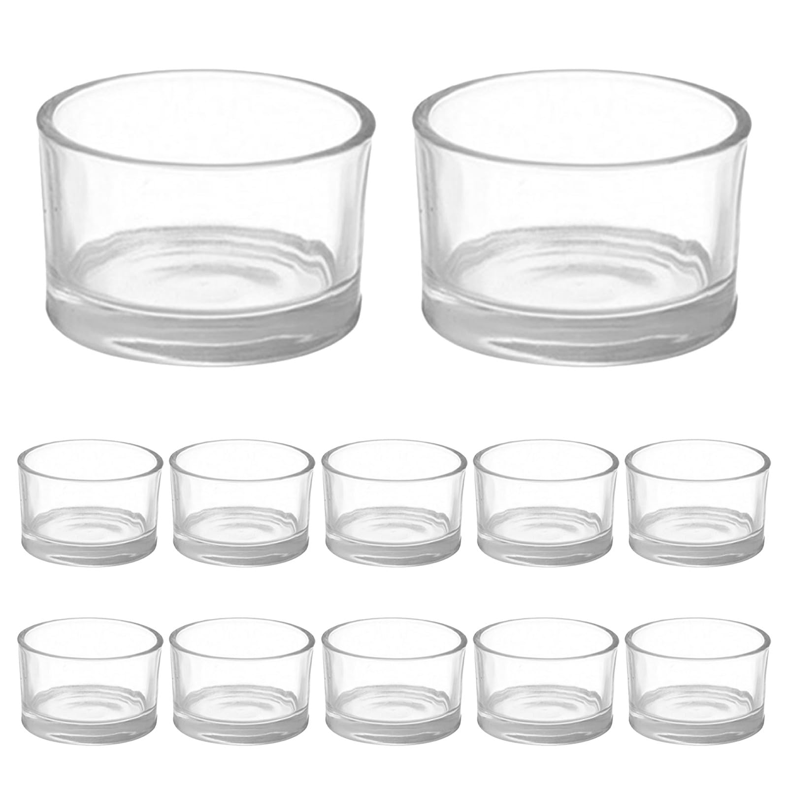 Bougeoirs en verre transparent stables pour eviter les coulées de cire sur la table lot de 12