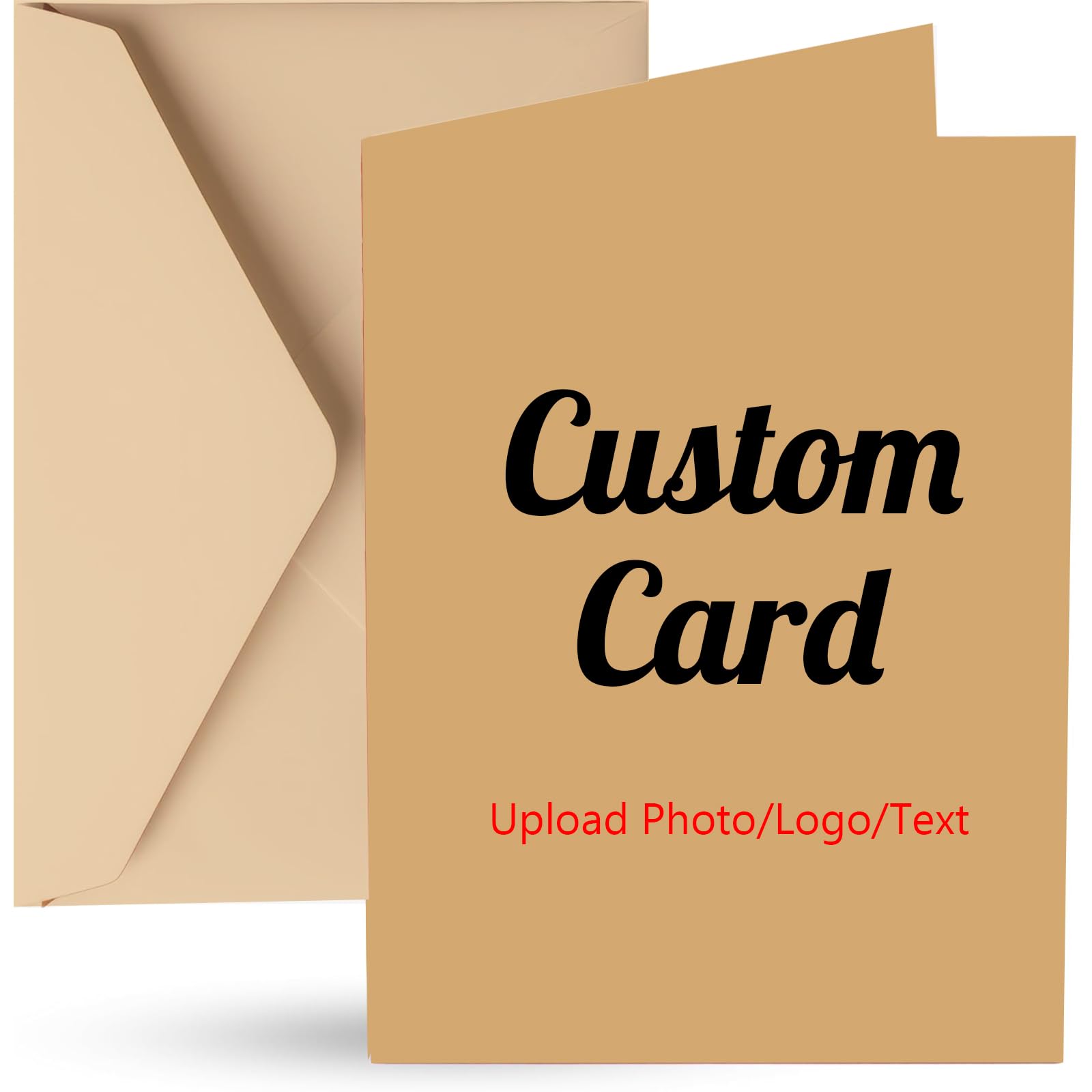 Personalised A5 Greeting Card, Custom Printed Blank Card with Photo and Text, Thank You Cards for Birthday, Wedding, Christmas, Invitations, Business, Baby Showers, Graduation, Anniversary (Brown)
