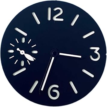 34.5mm Watch Dial Face Insert Parts with Watch Hands Fit for ETA6497/ ST3600 Movement Watch Green Luminous Accessories Modify Nicely Color White