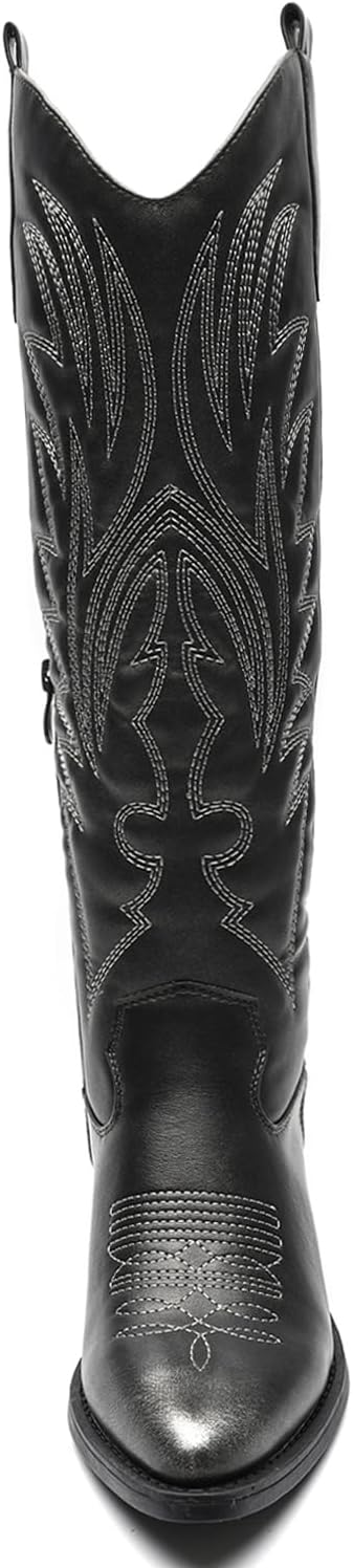 GLOBALWIN Women's The Western Cowboy Cowgirl Embroidered Knee High Boots - Image 7