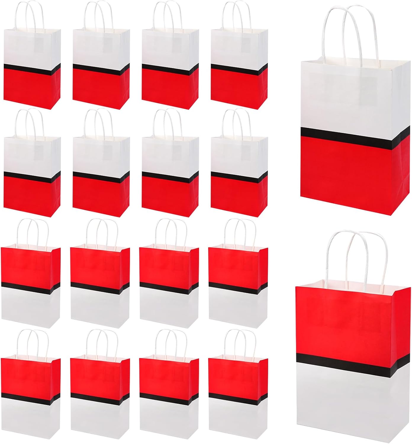 giteo bedding 32Pcs Cartoon Animation Paper Gift Bags with Handles, Party Favor Bags for Kids Birthday, 5.9”x3.1”x 8.3” Small Gift Bags Bulk Goodie Bags, Party Supplies and Gifts