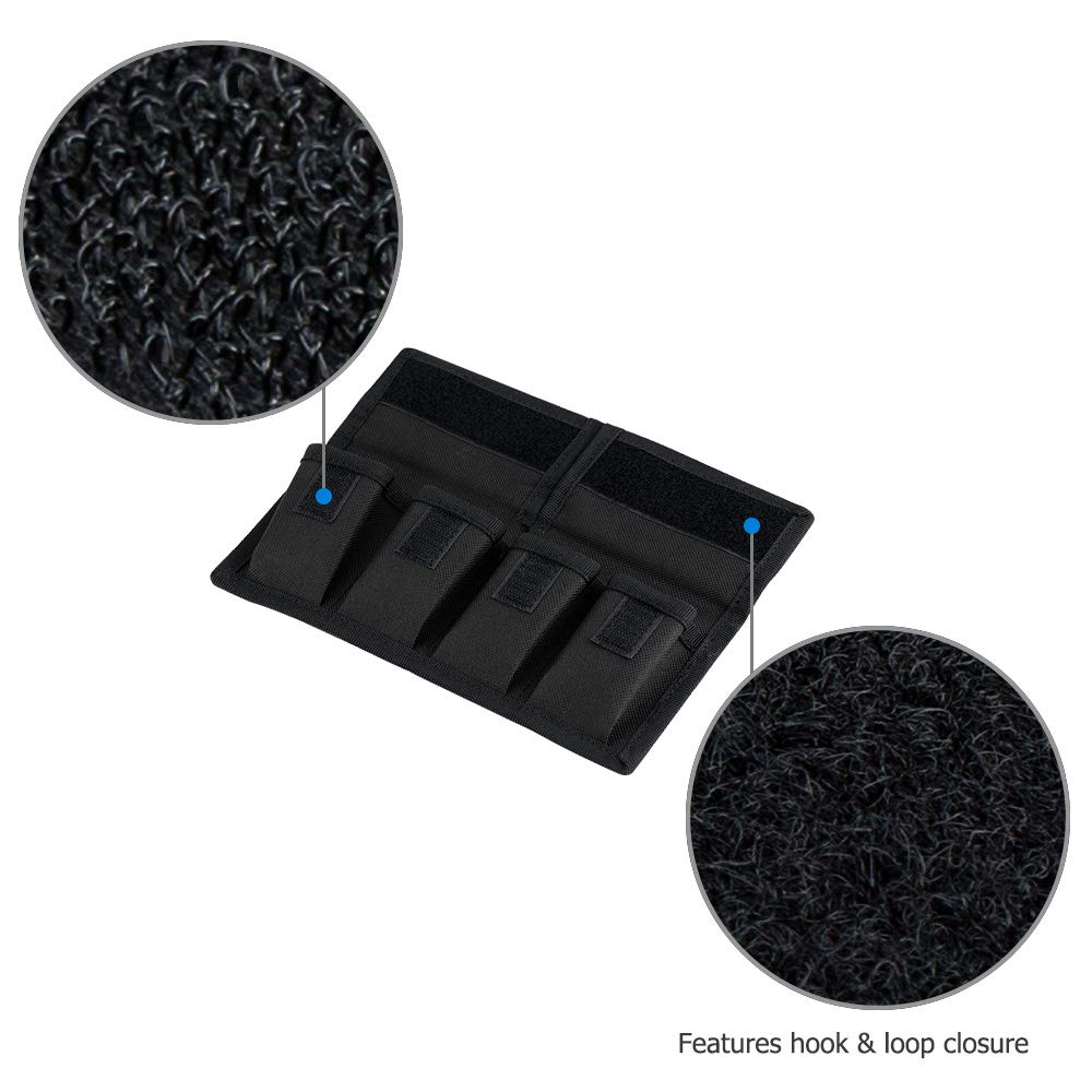 JJC Custodia per scheda di memoria per schede SD SDHC SDXC/Micro SD/XQD + 4 slot per batteria per fotocamera Canon LP-E6 LP-E17 Sony NP-F550 NP-FW50 NP-FZ100 Fujifilm NP-W126 Nik. EN-EL15 EN-EL14