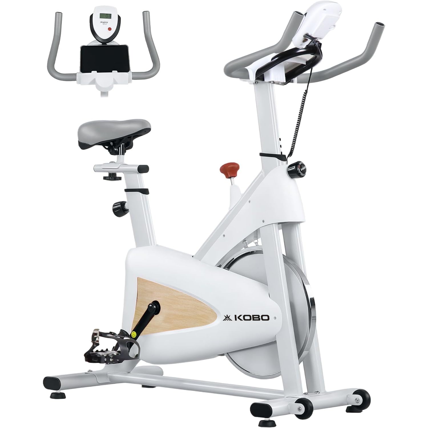 Kobo Spin Bike with 6KG Flywheel & Magnetic Resistance | 120 KG Max User Weight | Silent Belt Drive Indoor Exercise Cycle | Adjustable Resistance & LCD Display | Home Fitness Workout Bike-image-34