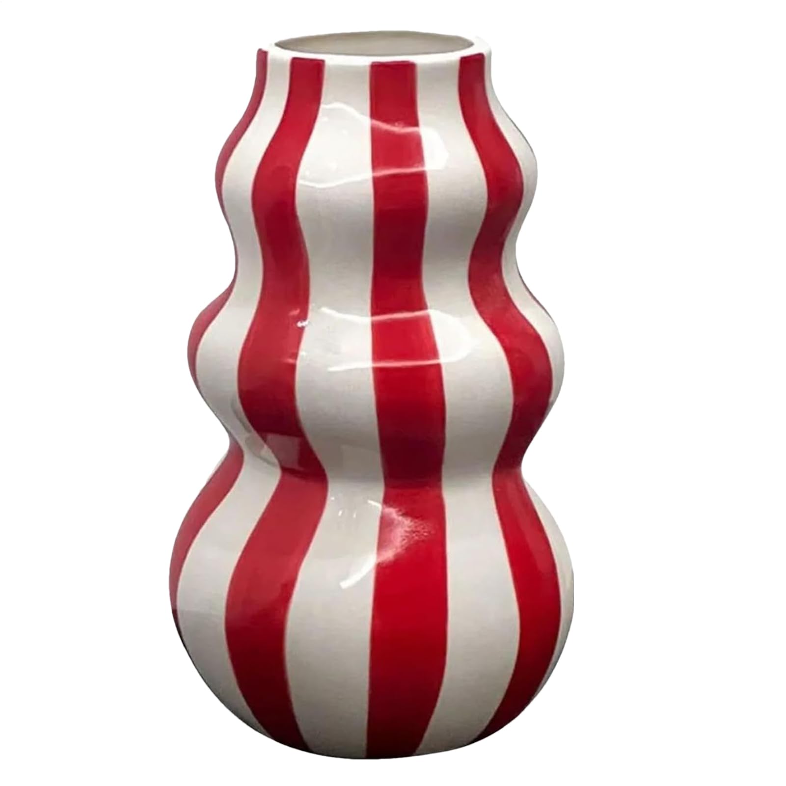 Vase rayé en céramique pour salon et fleurs de table