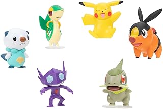 Pokémon BATTLE FIGURE 6 PACK - Features 2-Inch Sableye, Axew, Snivy, Tepig, Oshawott & Pikachu - Authentic Details