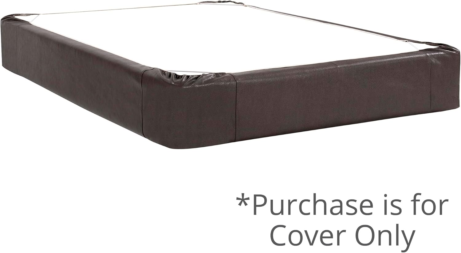 Howard Elliott Boxspring Cover Only (Box Spring not Included) King Size in Faux Leather Black