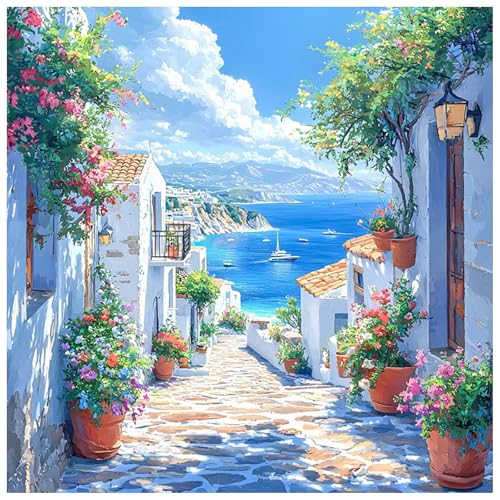 Pintura de diamantes cuadrados de paisajes para combatir el estrés en casa