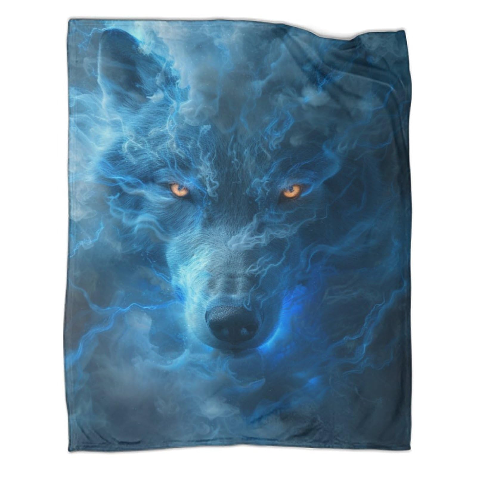 Couverture loup en microfibre 127x152 cm douce pour lit et canapé