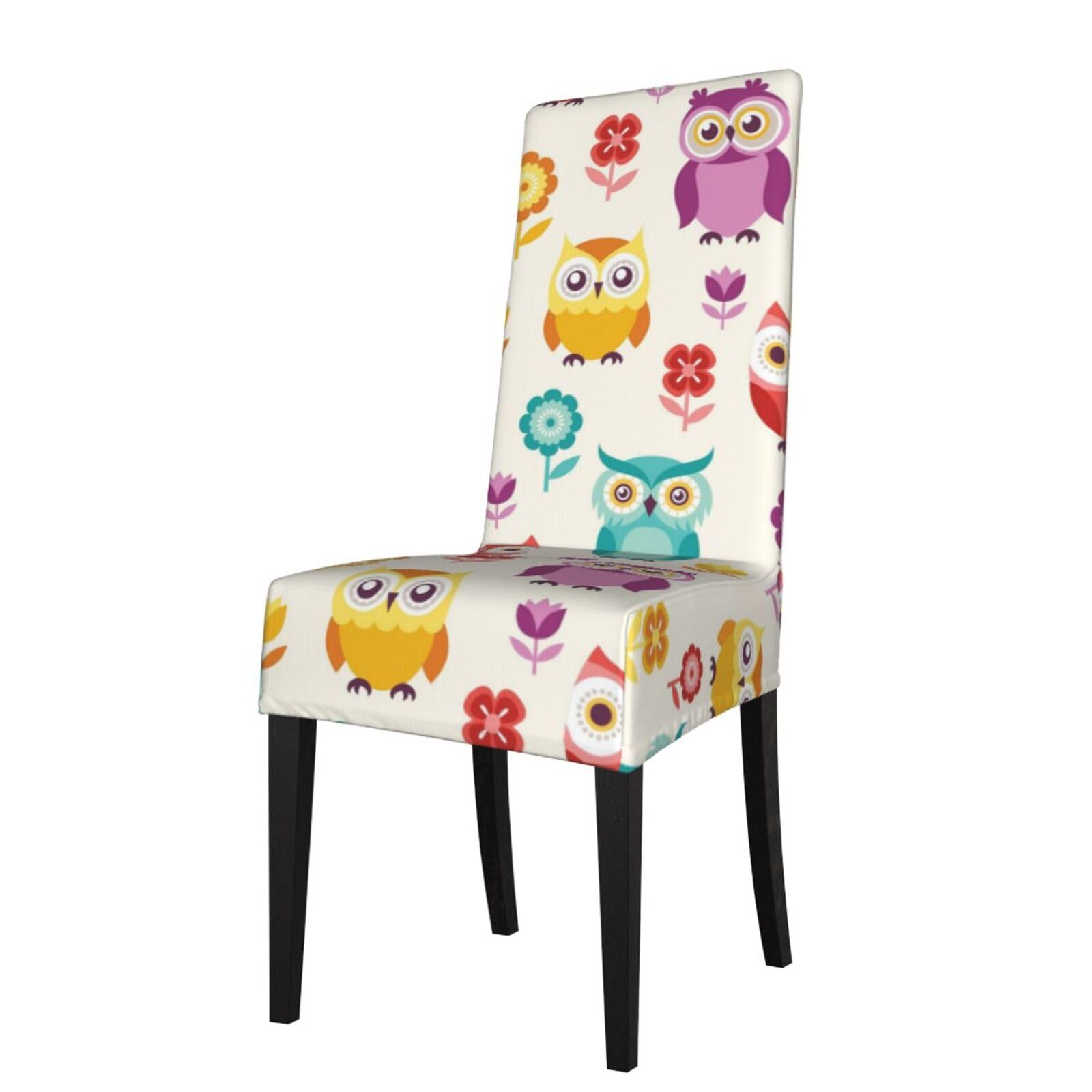 Lkymoh As Picture Owl Pattern, Chair Covers Stretch Chair Slipcovers For Dining Room, For Party Pet Protection Universal Fit Soft Polyester