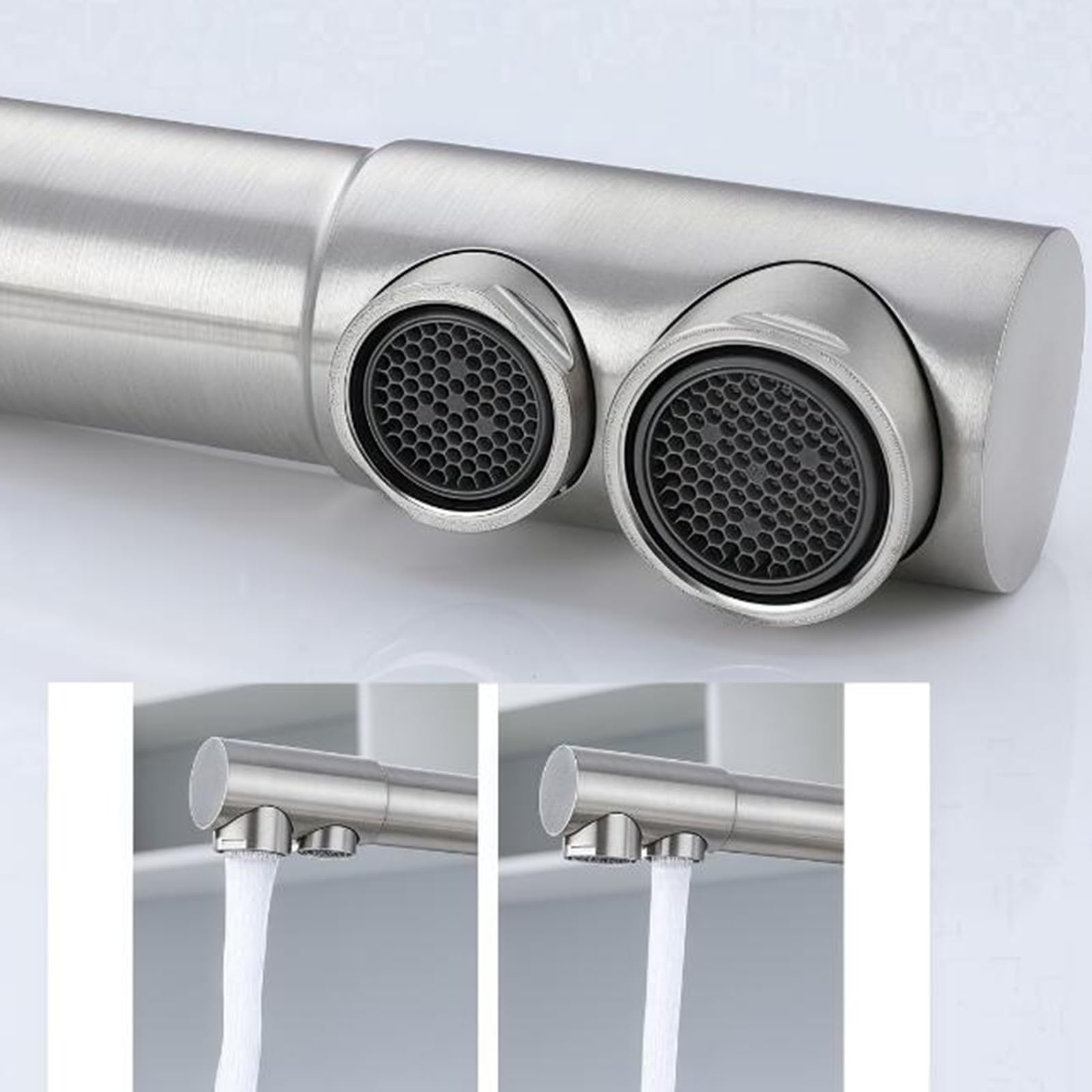 Mitigeur Cuisine 3 Voies Osmoseur Acier Inoxydable-Brossé
