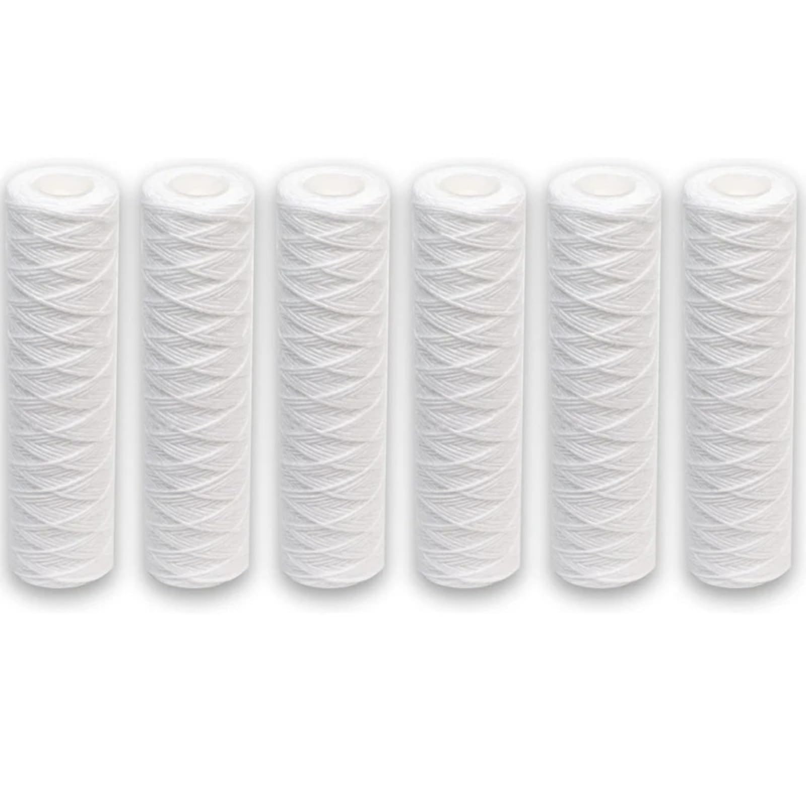 Filtrazione dell'acqua 6 cartucce filtro acqua sedimenti avvolte in filo universale for la maggior parte delle unità RO da 10 pollici 5 micron - 10" x 2,5" Uso domestico