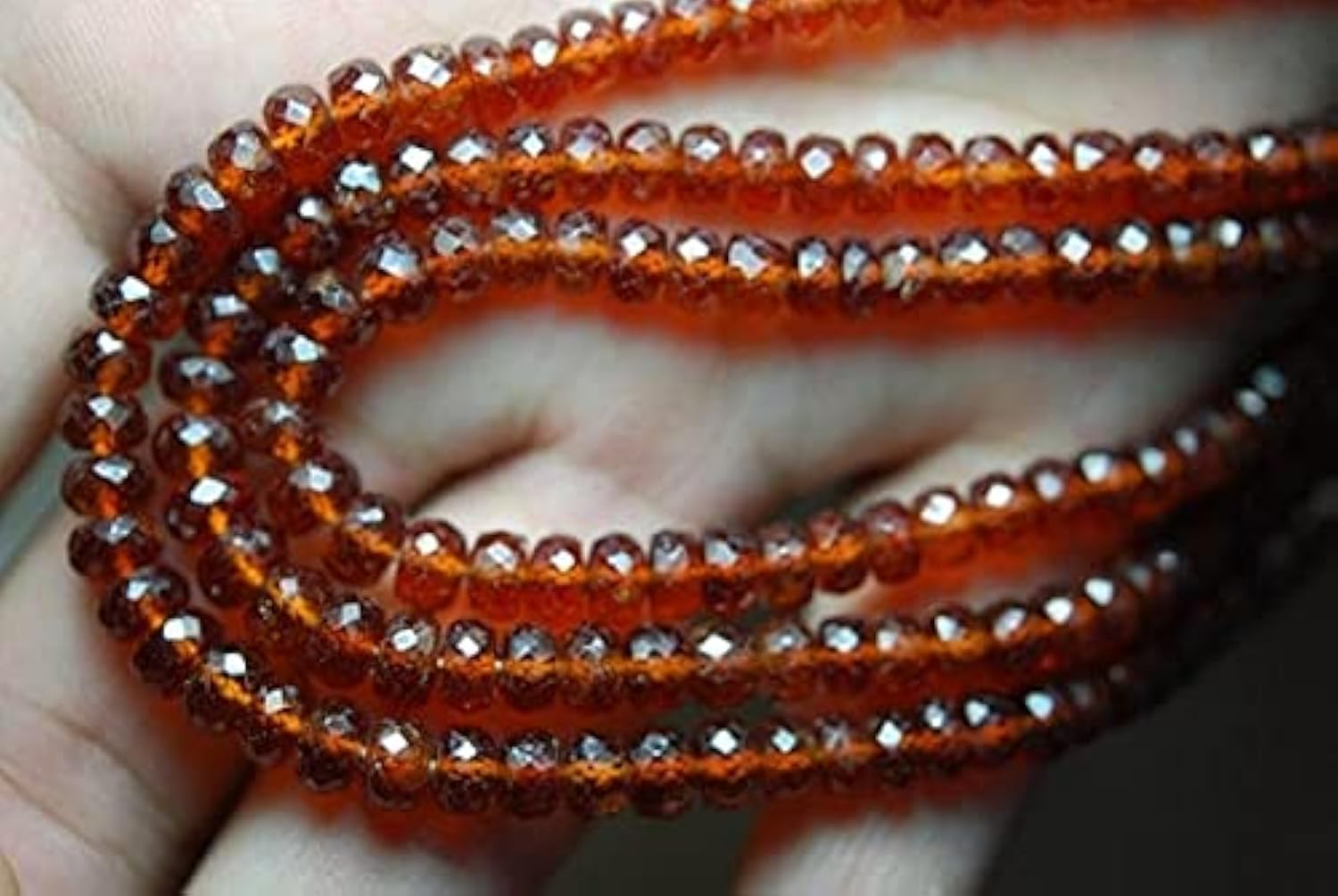 Garnet Hessonite Faceted Rondelles orange 6-7mm de qualité supérieure pour bijoux