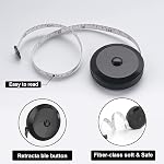 Body Measuring Tape, 2 Pcs Sewing Measuring Tape, Retractable Measurement Tape for Body, Tailor, Sewing, Craft, Cloth (Black,White)