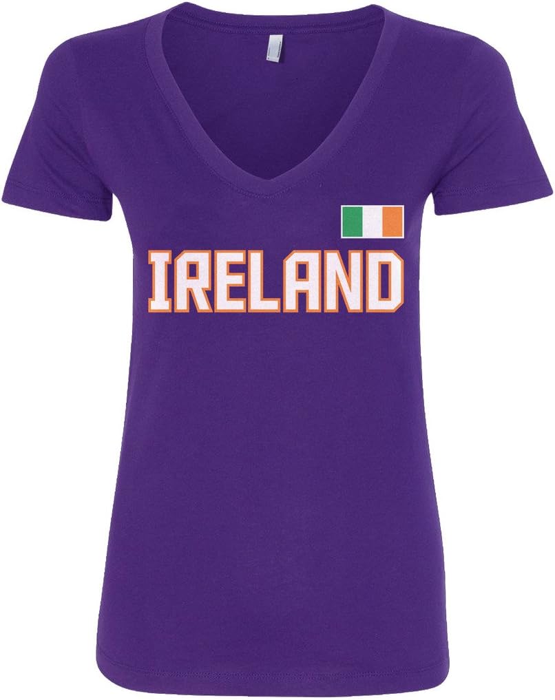Threadrock Women's Ireland National Pride V-Neck T-Shirt