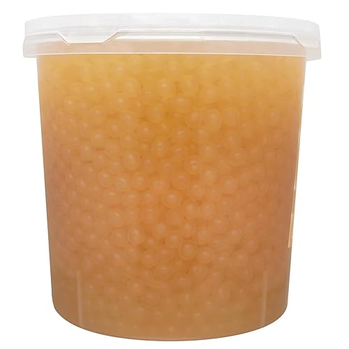 Vista 95 de Tea Zone Popping Pearls. Popping Boba, perlas negras con jugos saborizados, frasco de 7 Lb Azul (Arándano)