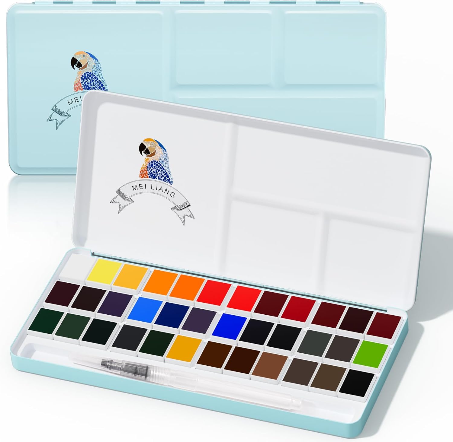 36 Color Solid Watercolor Paint Set with Metal Case & Brush, Highly Pigmented Watercolor for Beginners, Students & Outdoor Painting