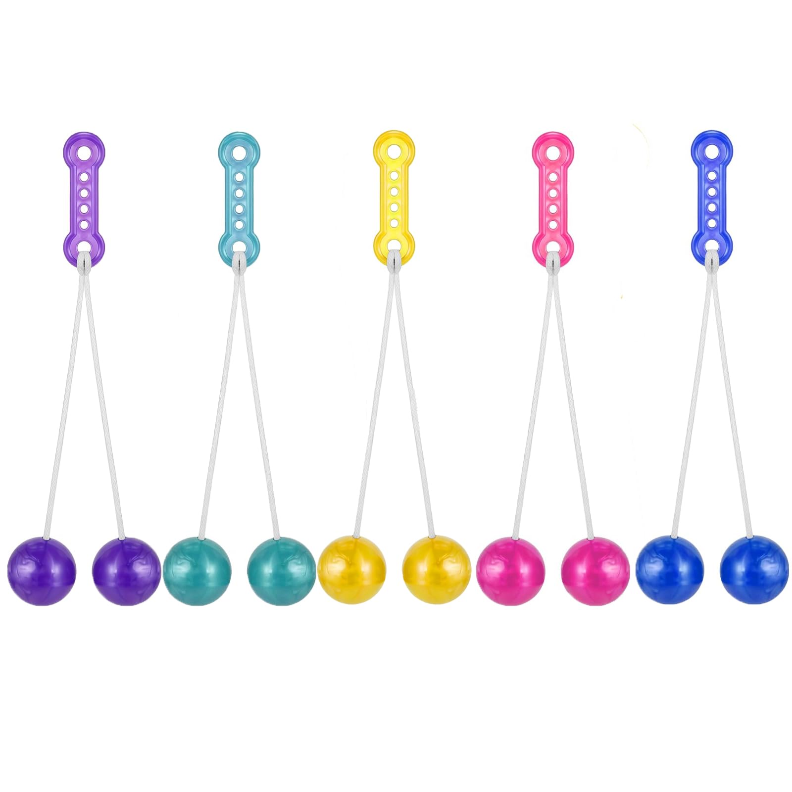 UNVOJL 5 Pieces Clackers Balls on a String Hand-Eye Coordination Trainer Click Clacks Balls String Swinging Noise Maker for Sensory Toy Birthday Party Favors Stress Relief.（Random Color）