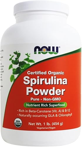 NOW Foods, botella de espirulina orgánica de 1 libra (paquete múltiple)