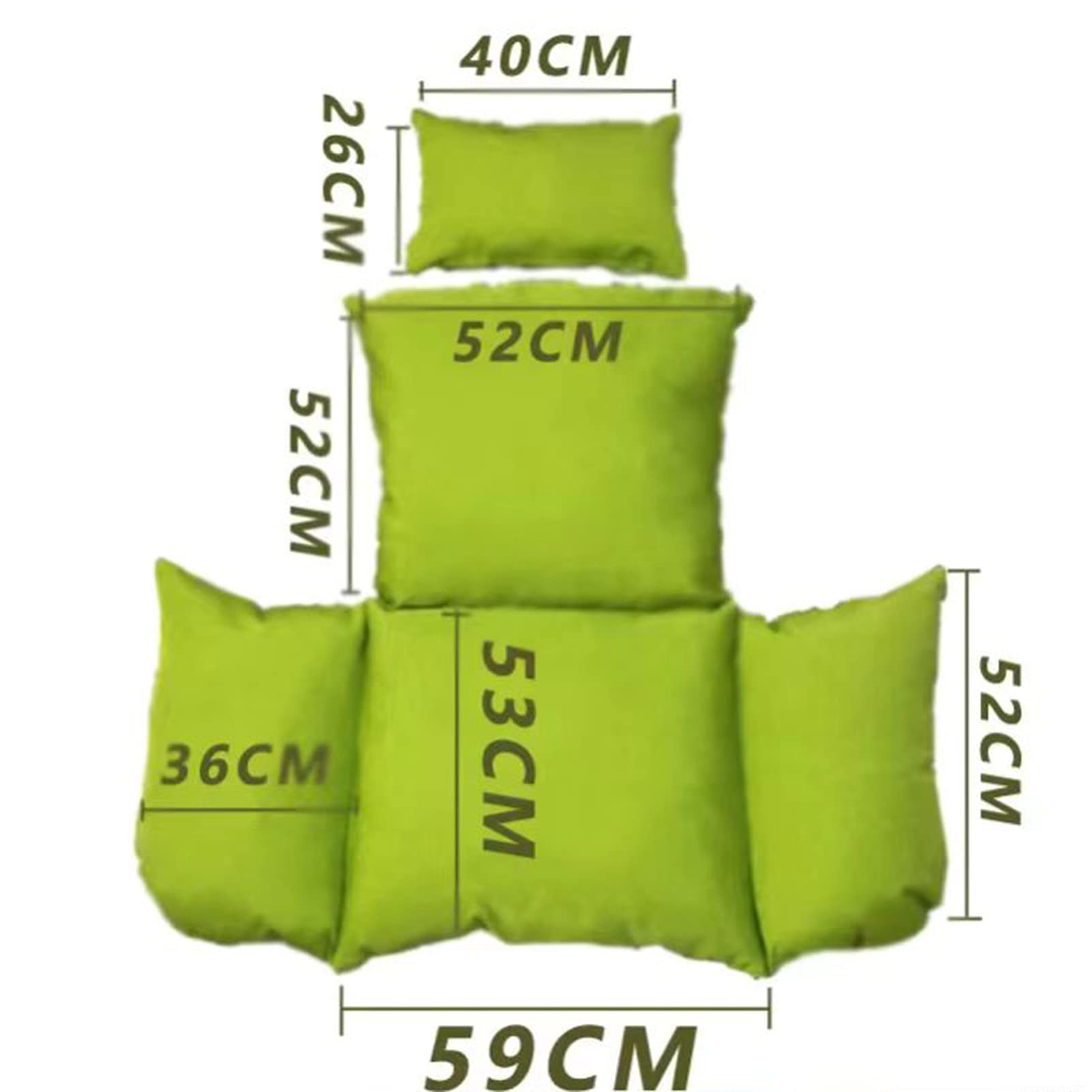 Coussinets Chaise D'Oscillation, Coussin Fauteuil Suspendu ExtéRieur avec Sangles Et Appuie TêTe, Coussin Fauteuil Suspendu Oeuf, pour La Maison Et Le Jardin (F)