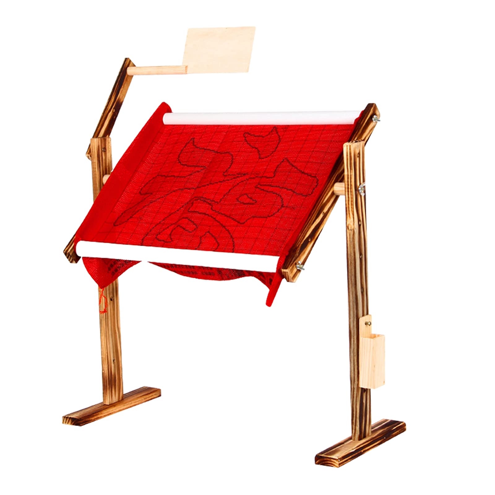 Generic Supporto per Punto Croce, Supporto per Ricamo, Supporto in Legno con Superficie Lucidata a Mano per Lavori di Cucito, Stanza Creativa, Laboratorio Did, Marrone