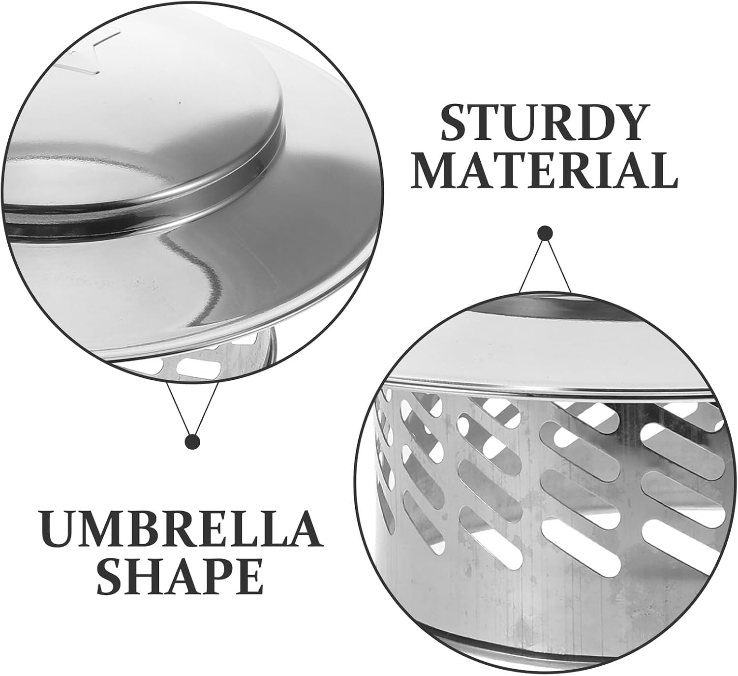 Levemolo Stainless Steel Chimney Cap Rainproof Pipe Flue Cover 160mm Umbrella Type Ventilation Chimney Cover for Rooftop Fireplace Vent Protection