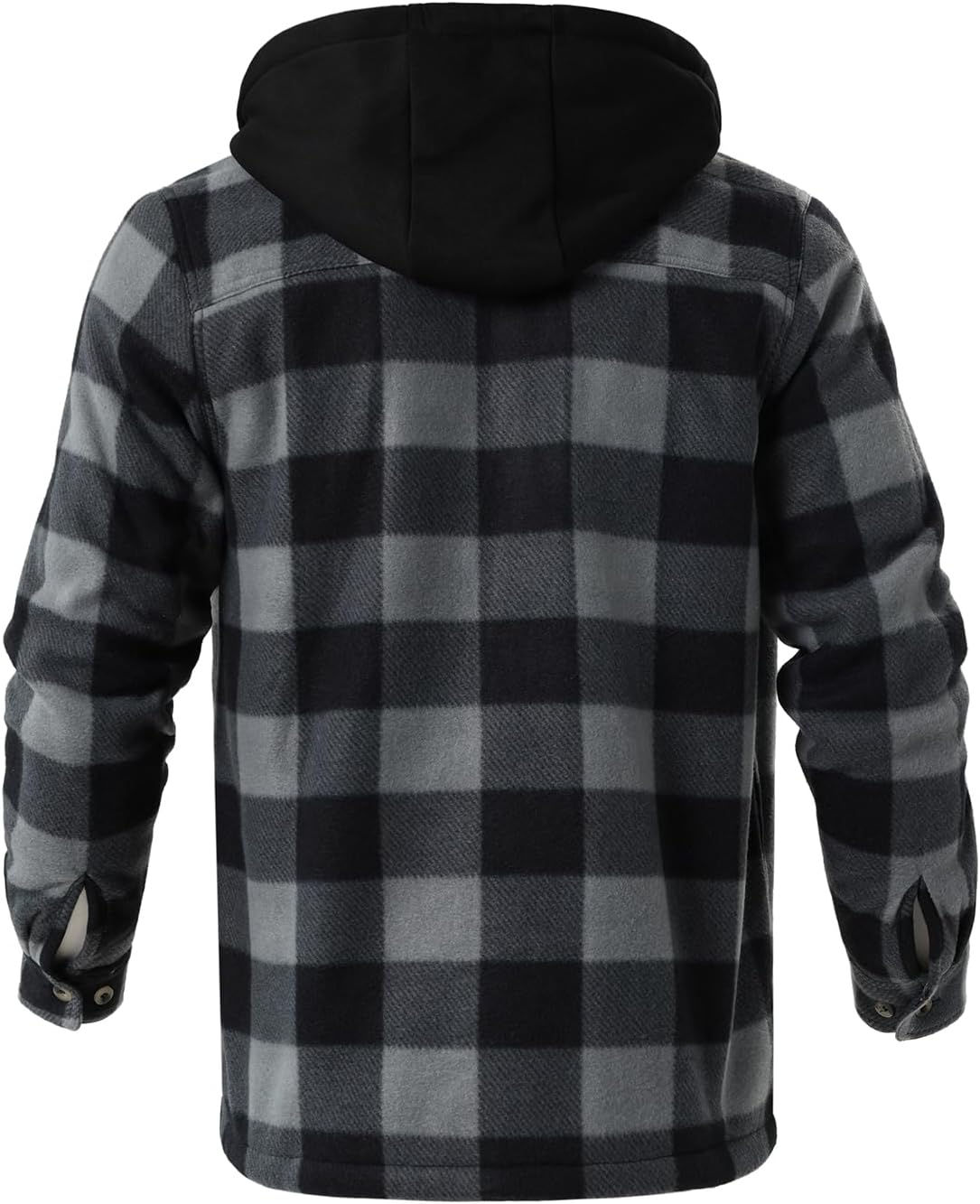 Heavy Thick Flannel Plaid Jacket Sherpa Fleece Lined Hoodies for Men Zip Up Winter Warm Coat Buffalo Zipper Sweatshirt - Image 3