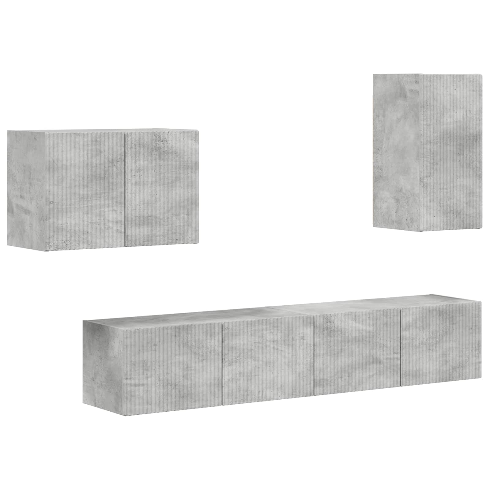 Meuble TV mural gris béton pour aménager un coin cinéma chez soi