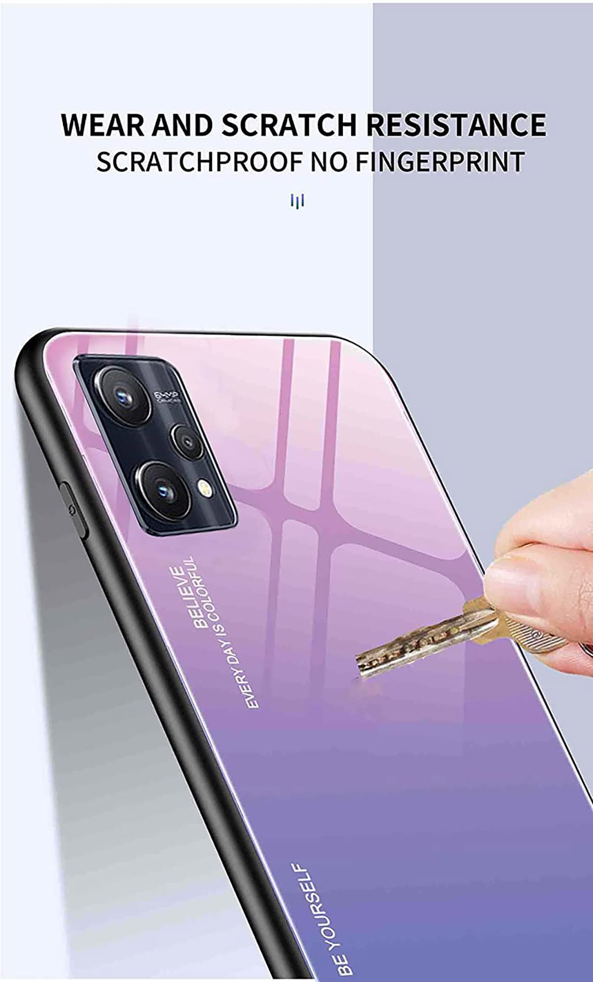 Custodia RMSOL Per Oppo Reno 8 Pro 5G - Cover In Vetro Temperato E TPU Con Effetto Sfumato - Protezione Antiurto E Antigraffio